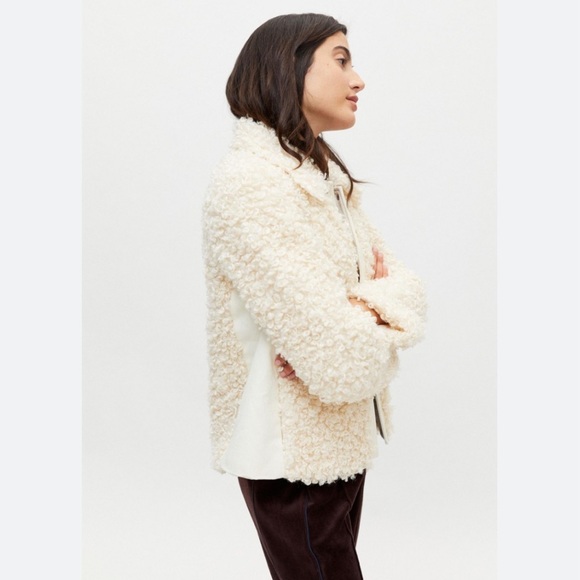 Urban Outfitters Amelie Faux Fur Jacket Cream Small - Picture 3 of 14
